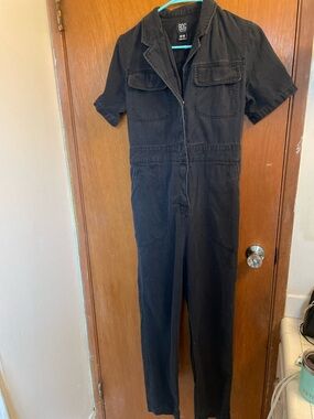 BDG Black Short-Sleeve Utility Jumpsuit